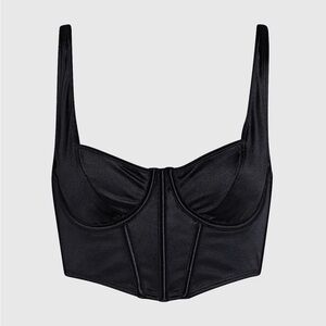La SENZA Black Satin Bra Top